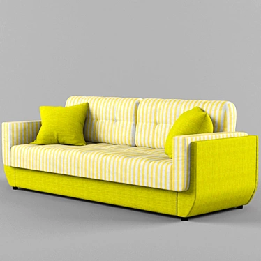 Contemporary Grey Fabric Sofa 3D model image 1 