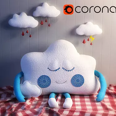 Handmade Cloud Pillow 3D model image 1 