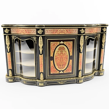 Elegant Boulle Chest: Space-saving Design 3D model image 1 