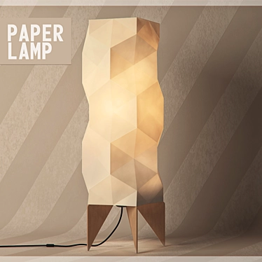 Dual-Sided Paper Shade Desk Lamp 3D model image 1 