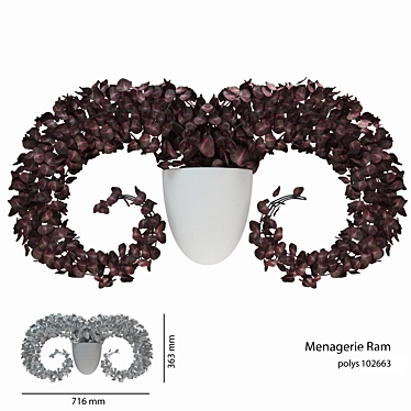 Menagerie Ram Woven Wall Vase 3D model image 1 
