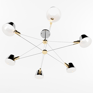 Elegant 6-lamp Chandelier - Favourite 3D model image 1 