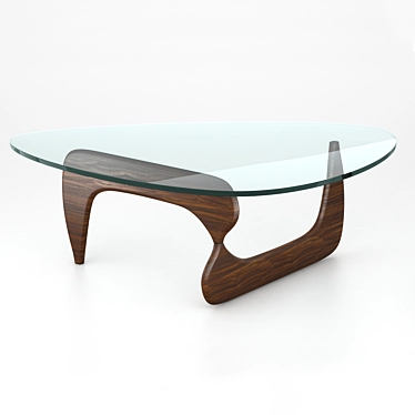 Sleek Marvel Walnut Coffee Table 3D model image 1 