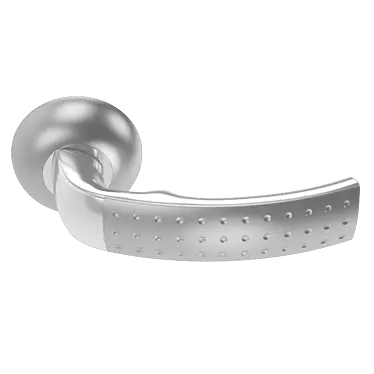 Sleek Silver Door Handle 3D model image 1 
