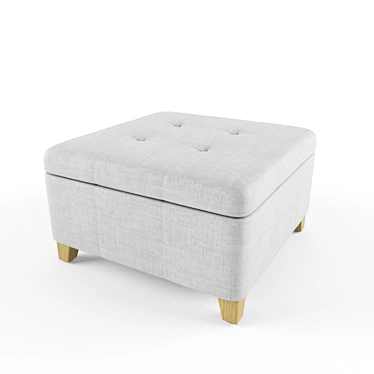 Elegant Upholstered Ottoman 3D model image 1 