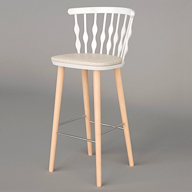 Elegant NUB BQ1452 Barstool: Patricia Urquiola Design 3D model image 1 