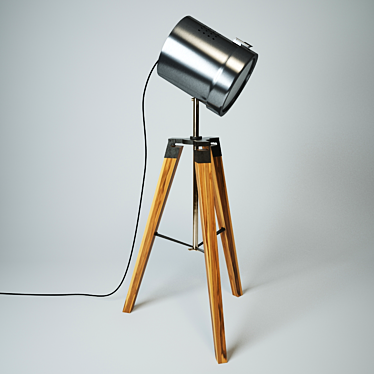 Rustic Studio Tripod Table Lamp 3D model image 1 