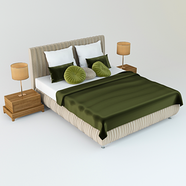 Butterfly Bed: Elegant and Spacious 3D model image 1 