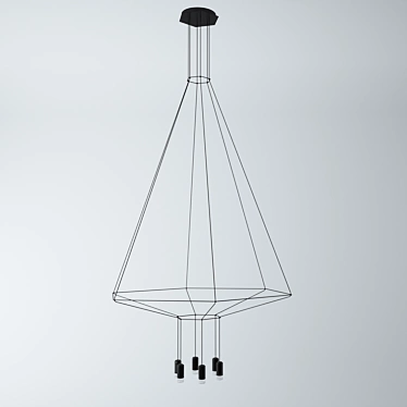 Minimalist Wireflow Pendant Light 3D model image 1 