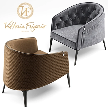 Elegant Vittoria Frigerio Armchairs 3D model image 1 