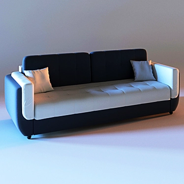 Sleek 3-Seater Sofa 3D model image 1 
