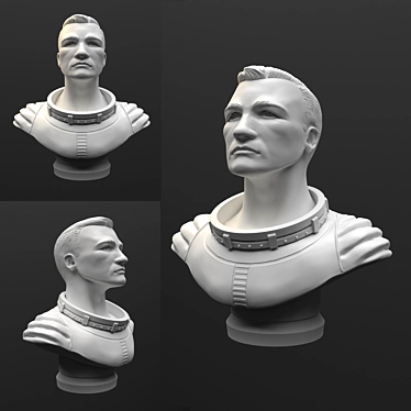 Cosmic Bust: Legendary Astronaut 3D model image 1 