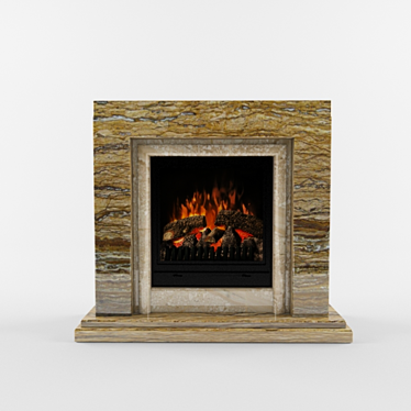 Elegant Marble Electric Fireplace 3D model image 1 