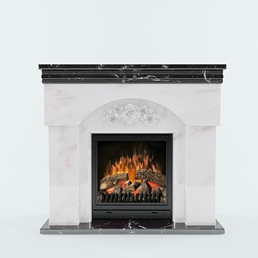Marble Portal Electric Fireplace 3D model image 1 