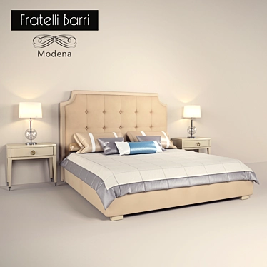 Elegant Modena Bed Set 3D model image 1 