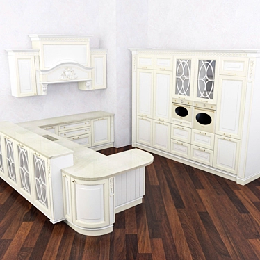 Classic Italian Kitchen: Geometric Design 3D model image 1 