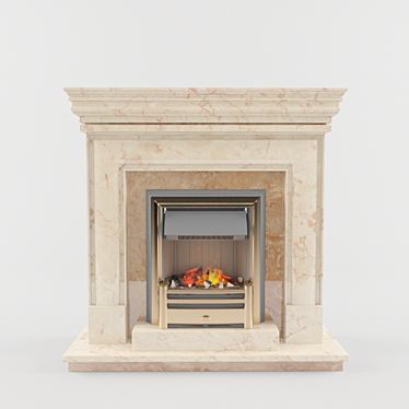 Marble Electric Fireplace 3D model image 1 
