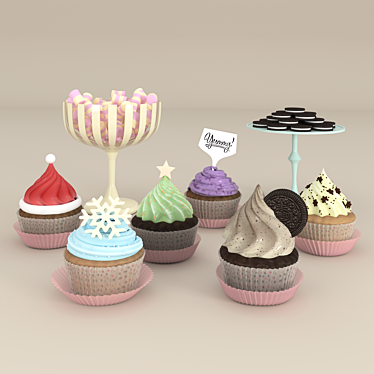 Delicious Holiday Treats Set 3D model image 1 