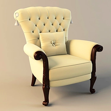 Classic Wooden Armchair: Volpi Gregorio 3D model image 1 