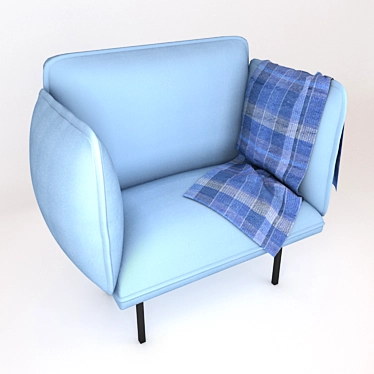 Cozy Blue Sofa 3D model image 1 