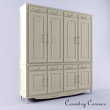 Provence-inspired Country Corner Wardrobe 3D model image 1 