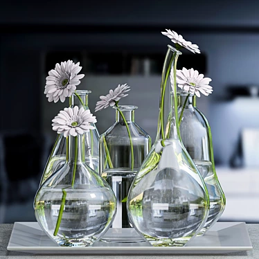 Gorgeous Gerbera Vase: Blooming Elegance 3D model image 1 