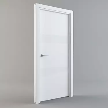 Elegant White Glass Door 3D model image 1 