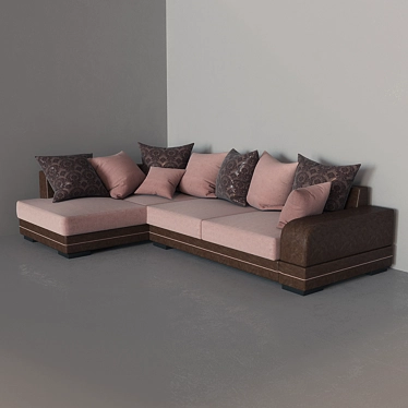 Title: Cozy Comfort Sofa with Plush Pillows 3D model image 1 