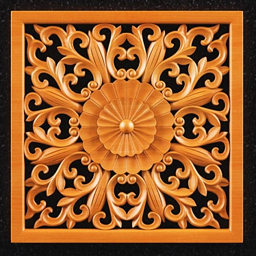 Russian Wood Carving: Authentic Wooden Texture 3D model image 1 