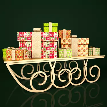 Festive Sleigh with Surprise Gifts 3D model image 1 