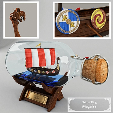 Nautical Wonder in a Bottle 3D model image 1 