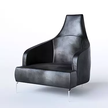 Title: Elegant Sofia Leather Armchair 3D model image 1 