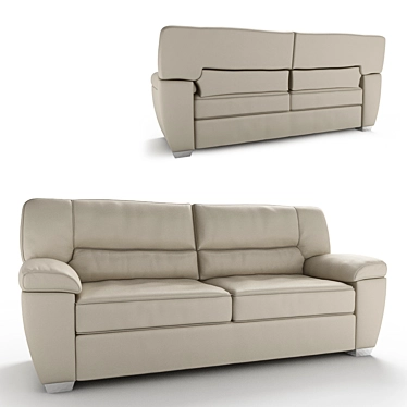 Classic Leather Sofa 3D model image 1 
