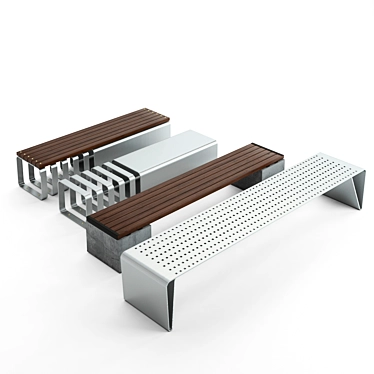 Modern Outdoor Benches 3D model image 1 