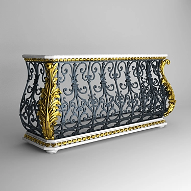 Vintage Wrought Iron Console 3D model image 1 