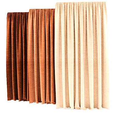 Chic Chocolate Curtains 3D model image 1 