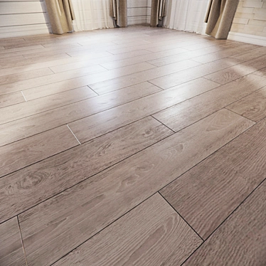Modern Gray Oak Parquet Flooring 3D model image 1 