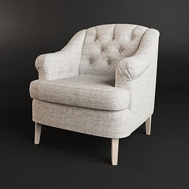 Sleek White Armchair 3D model image 1 