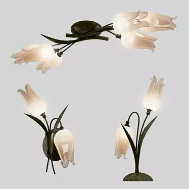 Elegant Tulip Lighting Set 3D model image 1 