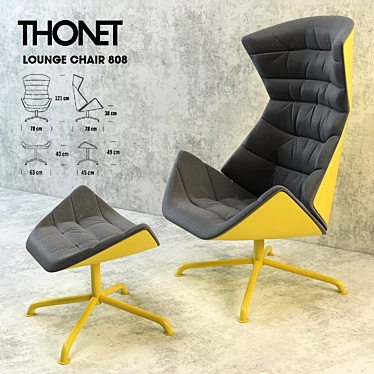 Classic THONET Lounge Chair 3D model image 1 