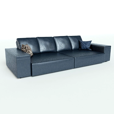 Sleek Leather Sofa: L105cm W250cm H67cm 3D model image 1 