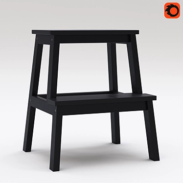 Versatile Black Stool-Ladder: Bekvem 3D model image 1 