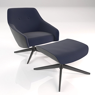 Elevate Your Comfort: Montis Puk Low Armchair & Pouf 3D model image 1 