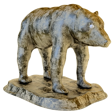 Rustic StoneBear Sculpture 3D model image 1 
