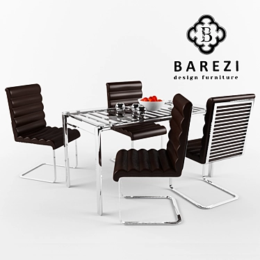 Elegant Table and Chair Set 3D model image 1 