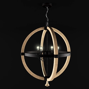 Modern Round Chandelier 3D model image 1 