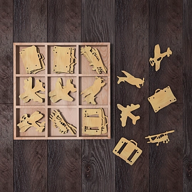 Wooden Airplane Figurines 3D model image 1 