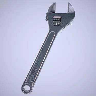 Chrome Adjustable Wrench 3D model image 1 