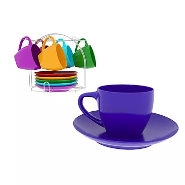Elegant Cup and Saucer Set 3D model image 1 