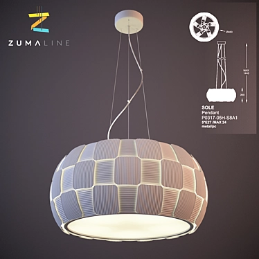 Zuma PVC Pendant Light 144cm 3D model image 1 